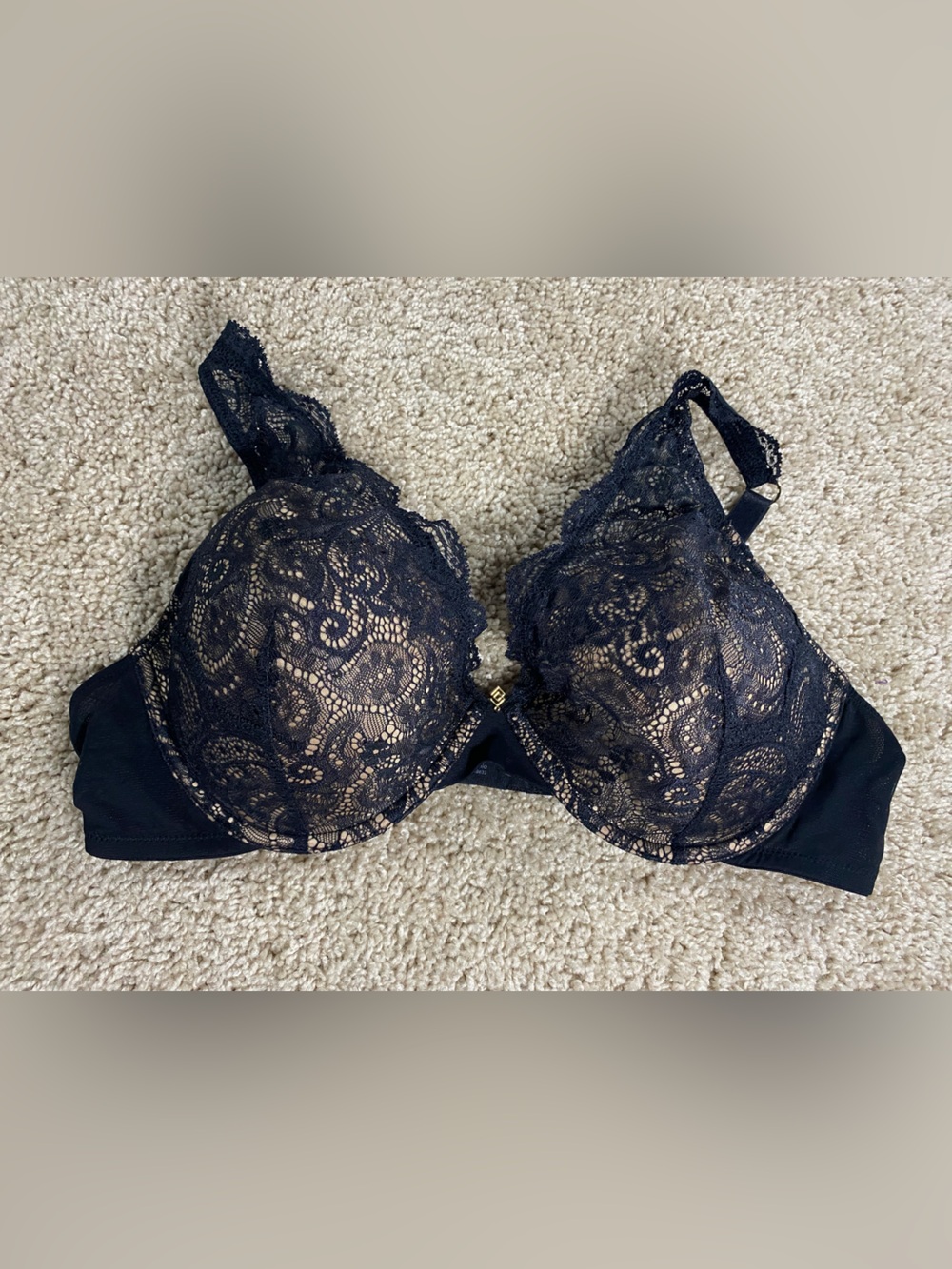 ThirdLove 24/7 Black Lace Contour Plunge Bra 40C